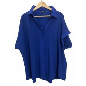 SHEIN 4X Royal Blue Blouse